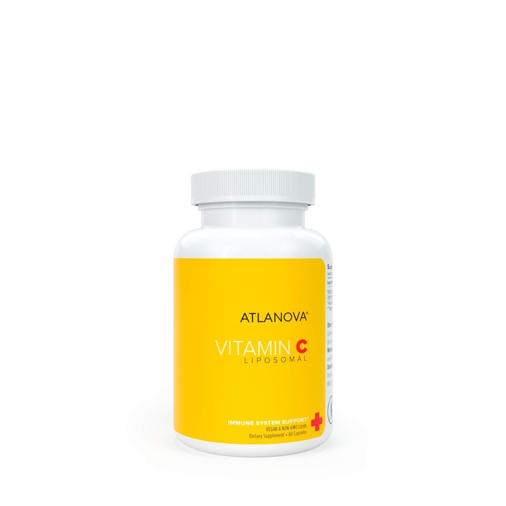 ATLANOVA True Liposomālais vitamīns C 1000mg Kapsulas Vegan Best Natural NeĢMO Ražots ASV Antioksidants Maksimālais Absorbcija Imūnsistēmas atbalsts un kolagēns Booster Liposom Lab Papildinājums