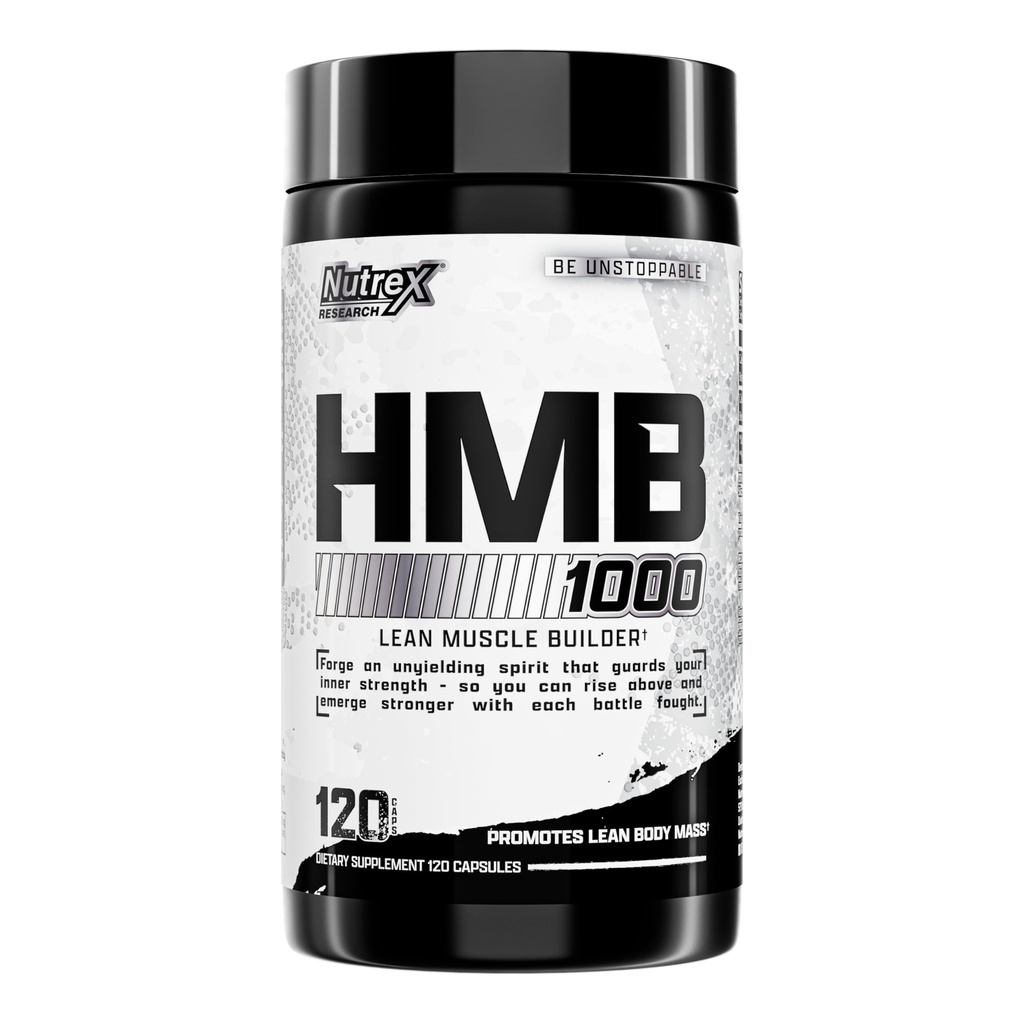 Nutrex Research HMB 1000 MG; Atbalsts muskuļu atveseļošanai, Samazināt skeleta muskuļu bojājumus, Palielināts spēks, Novērst muskuļu zudums  ; 120 kapsulas