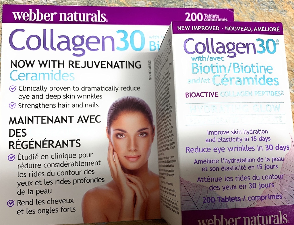 Webber Naturals kolagēns 30 ar biotīnu un keramīdiem, 200 tabletes