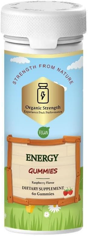 Vegan enerģijas gumijas: Ignite savu dienu ar dabas Vitalitāti ar 100mkg vitamīna B12 (60 skaitīšana)