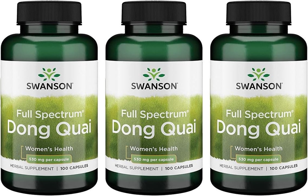 Swanson Dong Quai 530 Milligrams 100 kapsulas 3 iepakojumi