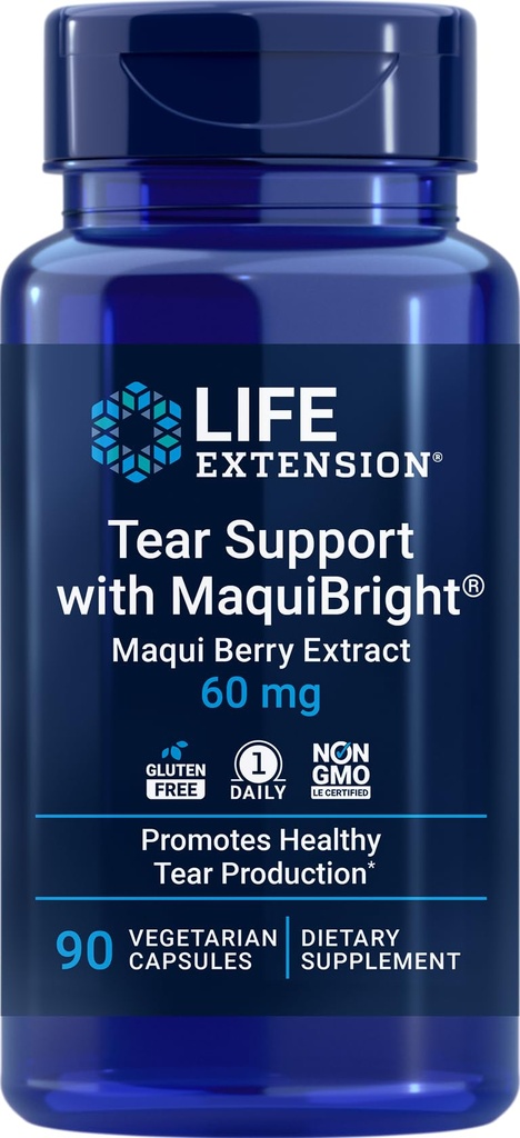 Life Extension Tear Support with MaquiBright, 90 Veģetārās kapsulas