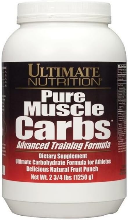 Ultimate Nutrition Pure Muskuļu Carbs - komplekss Ogļhidrāts Pulveris ilgstošai enerģijai - Nav tauku, Nav holesterīns -Kalorie muskuļu Gainers un sportisti, augļu puns, 2.75 Pounds