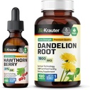 BIO KRAUTER Hawthorn Tincture 2 Fl. Oz. & Dandelion 100 kapsulas