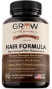 grow vitamīns Visu vienā matu formula vīriešiem un sievietēm - Advanced matu formula ietver biotīns, Zāģis Palmetto, DHT bloķētājs & Trace Minerals - matu papildinājums matiem, ādas un nagus - 90 kapsulas