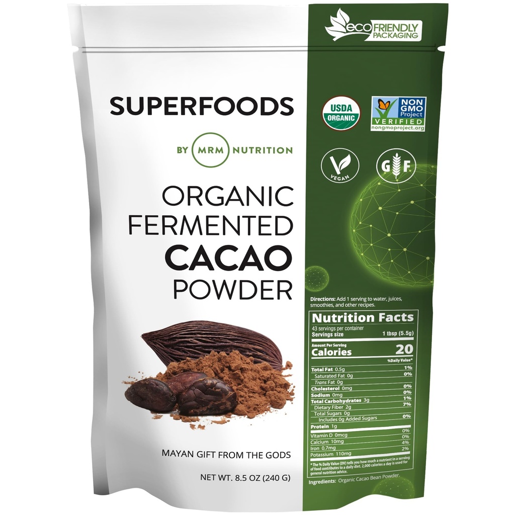 MRM Nutrition Organic Fermented Cacao Powder י Superfood 