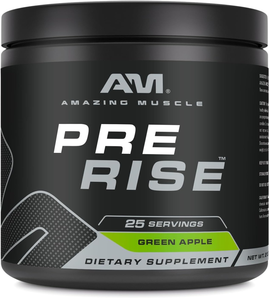 Apbrīnojami Muskuļu Pre Rise י Pirms-Workout Pulvera papildinājums ar kofeīnu un Beta-Alanīns vīriešiem un sievietēm 