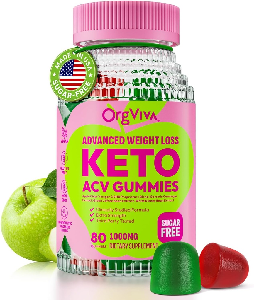 Keto Acv Gummies Advanced svara zudums: Ābolu sidra Etiķis Gumijas ar vitamīniem, lai atbalstītu gremošanas, vielmaiņas, un imūnās veselības - bez cukura 80 ct