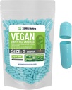XPRS Nutra Izmērs 3 Tukšas kapsulas - 500 Skaitīt Tukšas Vegan Pill - Veģetārietis Pill - DIY Dārzeņu Kapsulas Pildīt - Veggie Pill Caps (Aqua)