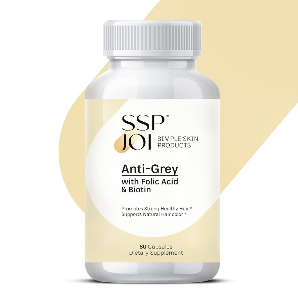 Matu augšanas papildinājums 250 mg - Anti-Grey Papildinājums vīriešiem un sievietēm ar folijskābi, B-Vitamins & Biotin - atbalsta pelēko matu maiņu un veicina spēcīgu veselīgu matu