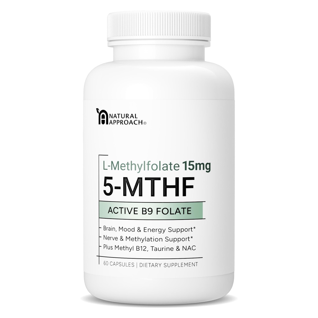L-metilfolāts 15 mg plus metil-B12, D3, Taurīns un NAC;    