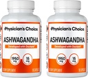 Ārsta CHOICE Ashwagandha 1950mg Organic Ashwagandha Saknes pulveris ar melno piparu ekstraktu, Stresa atbalsts, Mood atbalsta papildinājums, 90 Veggie Ashwagandha kapsulas - 2 PCK
