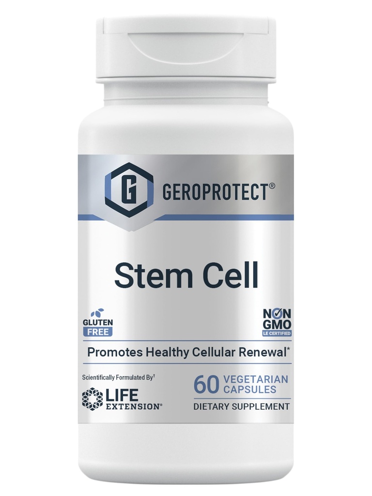 GEROPROTECT® Cilmes šūna, veicina veselīgu šūnu atjaunošanos, kokuma ekstraktu, trans-resveratrolu, bez lipekļa, ne-GMO, veģetāru, 60 kapsulas