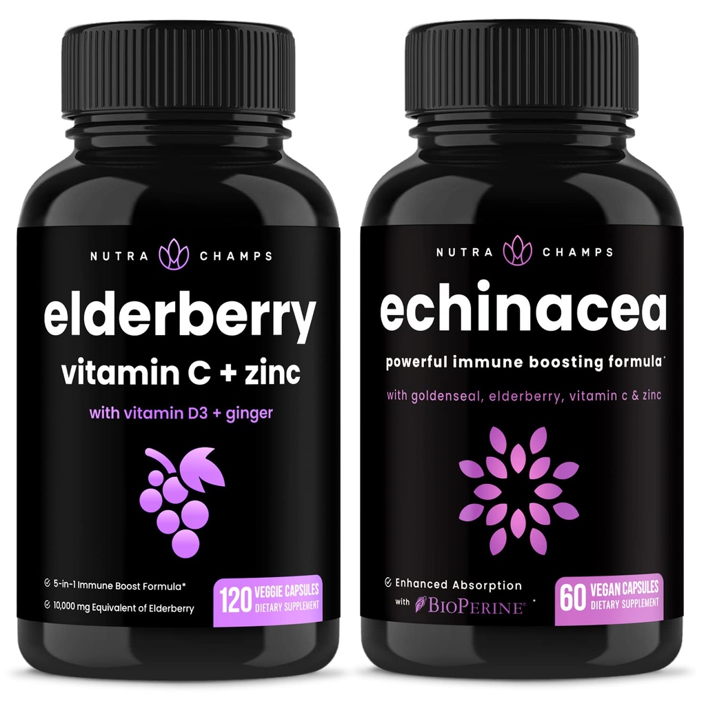 NutraChamps Plūškoka ogas un Echinacea Bundle