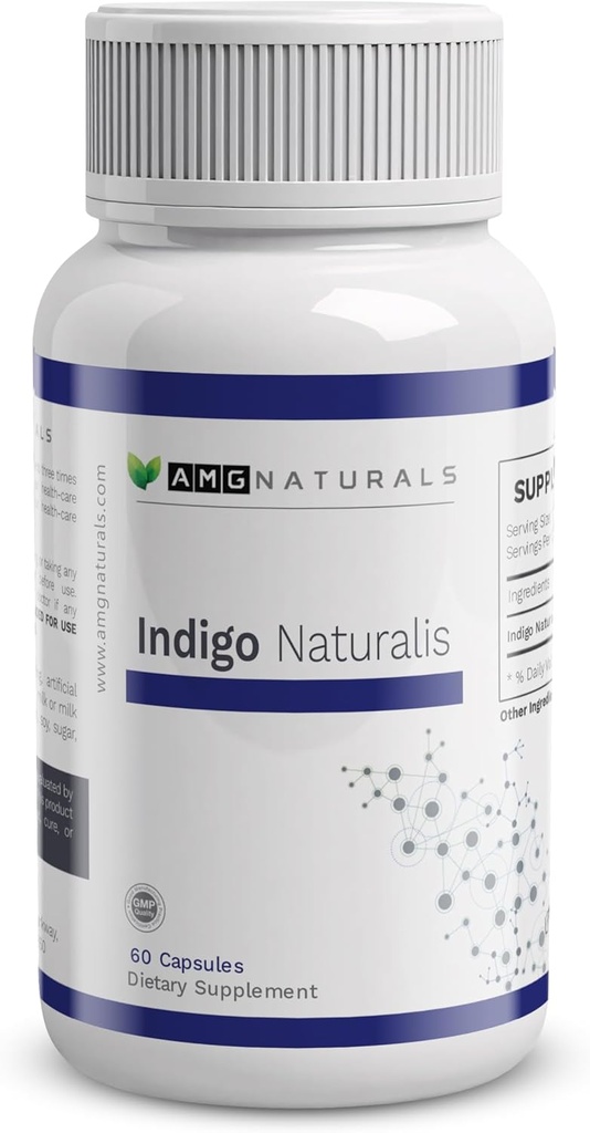 Indigo Naturalis - 60 Pure Indigo Naturalis kapsulas bez saitēm, bez pildījuma, bez palīgvielām, bez konservantiem - Vesels ārstniecības augs