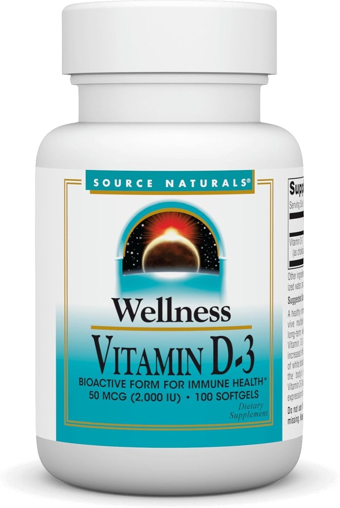 Avots Dabas labsajūta vitamīns D-3, Bioaktīvā forma imūnās veselības