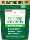VitaCup So Good Super Greens Powder w/ 50+ Premium Superfoods, Boost Energy, Detox, Immunity w/Probiotics, Prebiotikas, Fiber, Antioksidanti, Adaptogens, Spirulina, Berry Lemon,30 Kalpo