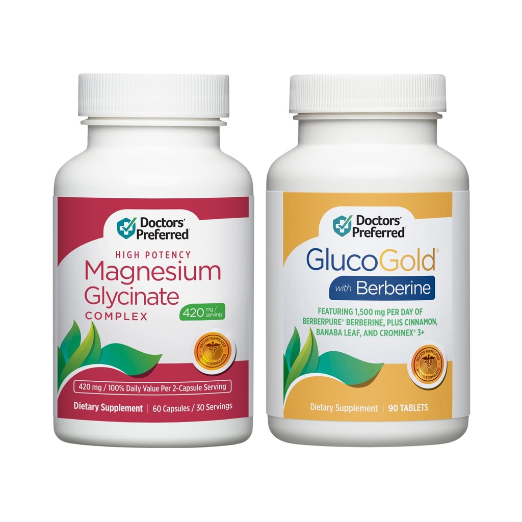 DOCTORS' PREFERRED GlucoGold with Berberine and Magnesium Glycinate Supplement