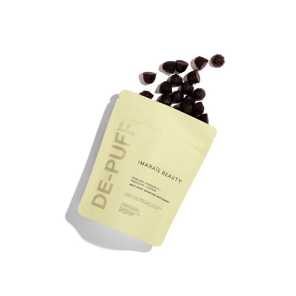 IMARAÏS Beauty by Sommer Ray Depuff Anti-Bloat Gummy - angļu kumelīte, Hibiscus, Ingvers - atbalsta ādas veselību, Gut Health, Skin Bloat & Puffiness - bez cukura, PETA-sertificēts