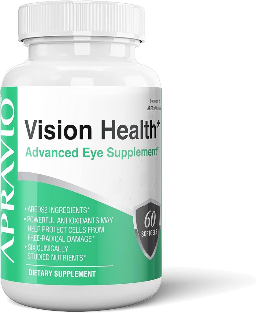 Redzes Veselība Uzlabotas Acu Papildinājums, AREDS2 Acu Vitamīni w/Vitamīns C, E vitamīns, Cinks, Varš, Luteīns, Zeaksantīns, & Antioksidanti acu veselībai un acu aizsardzībai, 60ct