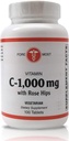 Holistiskā veselība C vitamīns ar Rose HIPS 1000mg tabletes, C vitamīns tabletes palielināt imunitāti, saglabājot optimālu asinsspiedienu, un veselīgas iekaisuma reakcijas, 100 tabletes