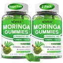 Moringa Gumijas sievietēm Vīrieši w/Probiotikas Turmeric Ingver Ceylon Kanēlis, Bezcukura, Organic Moringa Pulveris Kapsulas alternatīvas, Pure Moringa Leaves Green Superfood Pielikums - Vegan, 120Cts