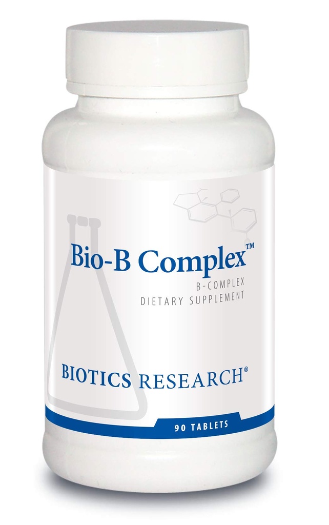 Biotikas pētījumi Bio B Complex augstas potences B-komplekss ar Folātu un vitamīniem B2, B6 un B12 enerģijas ražošanai, atbalsta sirds un asinsvadu funkcijas, vielmaiņas ceļi, smadzeņu veselība 90 Tabs