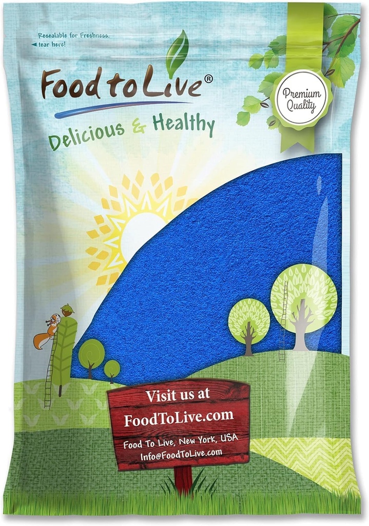 Pārtika dzīvam zilajam spirulīna pulverim, 6 mārrutki – Pure Raw Blue-Green Algae Extract, Kosher, Vegan, Neapstarots, Bagātīgs Phycocianin, Liels sulām, Gludumi, Shakes, Dzērieni, un Pārtikas Krāsošana