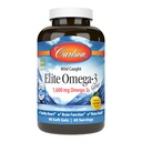 Carlson Elite Omega 3 Gems, 1600mg Omega 3s ar EPA un DHA, savvaļas Norvēģijas zivju eļļu, citronu Flavor, 90 softgeliem