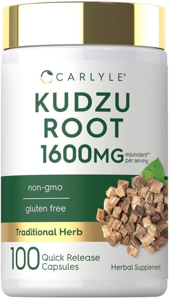 Carlyle Kudzu Root - 100 Extract Capsules -- Non-GMO un lipekļa bezmaksas formula - Tradicionālais augu papildinājums