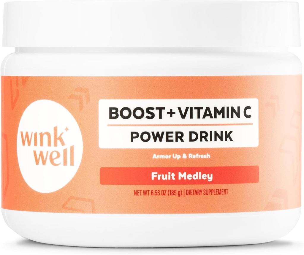 Vink Nu Boost C vitamīna pulvera enerģijas dzēriens Imūnais pastiprinātājs un antioksidants Satur C vitamīnu 100% tīra Askorbīnskābe, D3 vitamīns Holekalciferols Magnijs un Cinks 30 Servējumi