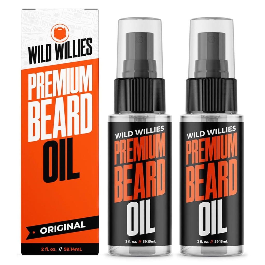 Savvaļas Willies Beard Oil vīriešiem - Dabiskas sastāvdaļas Veicināt dziļu kondicionēšanu - Noņem nieze & Blaugznas - Dziļa mīkstināšanas ārstēšana - Labākā Beard Oil & Kondicionieris - 2 Fl Oz, (iepakojums no 2)
