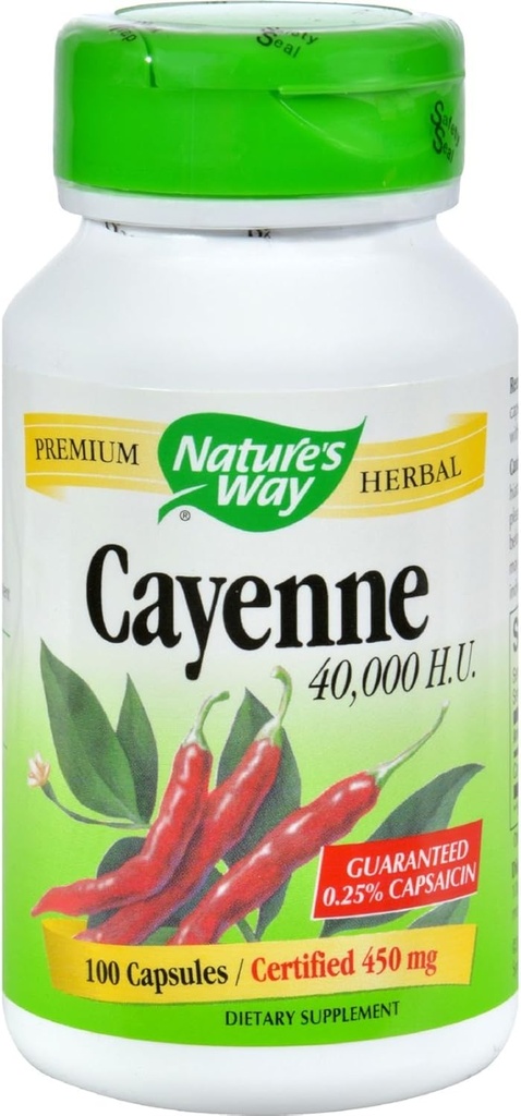 Dabas ceļš Cayenne un pipari 450 Mg kapsulas, 100 Skaits