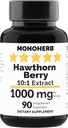 MONOHERB Hawthorn Berry Extract 1000 mg - 90 Veģetārās kapsulas