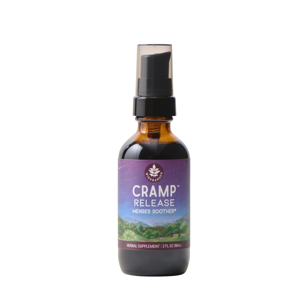 WishGarden Herbs Cramp Release - Dabīgs Herbal Menstrual Cramp Relief papildinājums ar Cramp Bark, Ātri darbojas Tincture Soothes periods Cramps, atbalsta veselīgu Hormonu cikls, Mood & Relaxation, 2oz