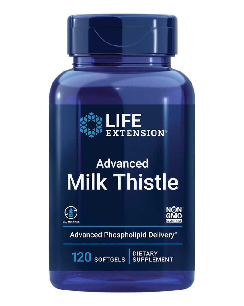 Life Extension Advanced Milk Thattle, Aknu veselības papildinājums, Aknu Detoksi, Cell Division, Silymarin, silybin, biopieejams, bez lipekļa, ne-GMO, 120 softgels