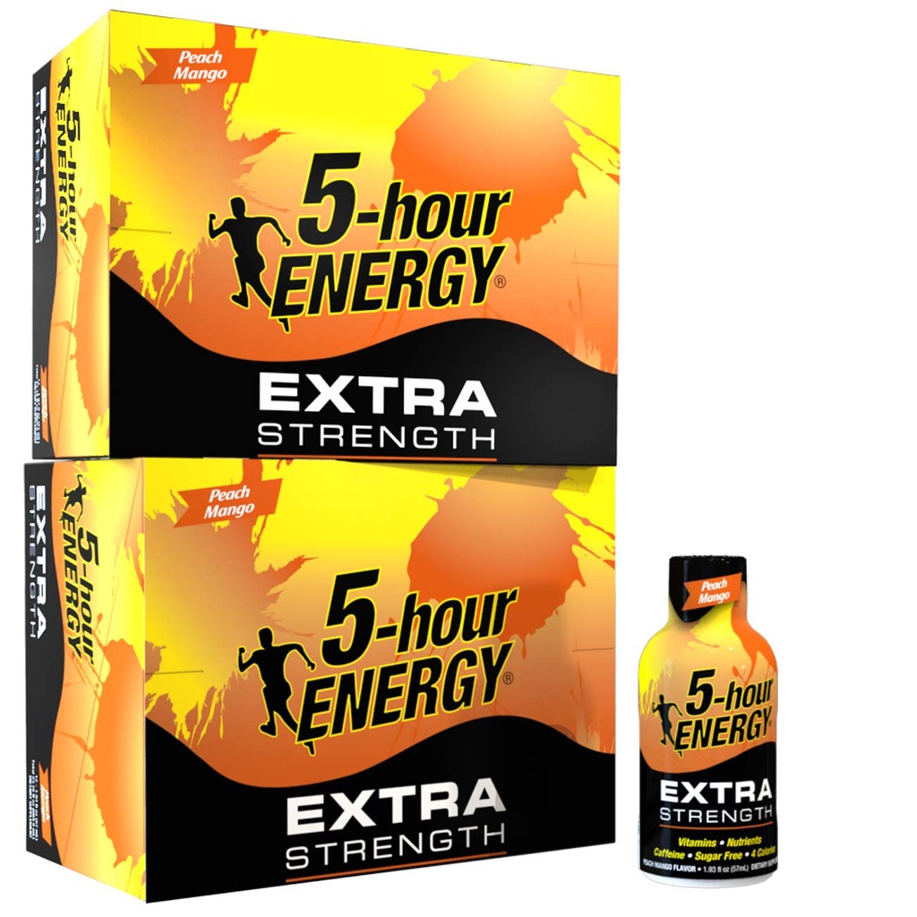 5 stundu enerģijas shot, Extra Strength Peach Mango, 1,93 Ounce, 24 grāfs