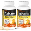 Airborne 1000mg vitamīns C + cinks Imūnās atbalsta papildinājums košļājamās tabletes, Citrus Flavor ar spēcīgiem antioksidantiem A C & E, 116 košļājamās tabletes (2 iepakojums)