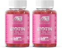 MB One Biotin Gummies-High potencial-High Hair, Ādas un nagu stiprināšana, B7 vitamīns, (10000 Mcg) Ne-ĢMO, Pectin Plant Based, bērniem un pieaugušajiem, zemeņu dabas Flavor 2 iepakojums