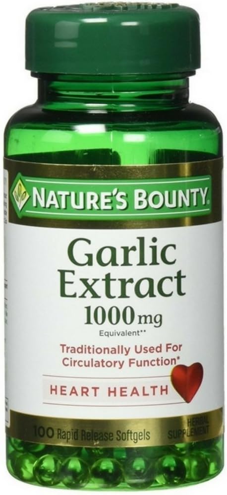 Dabas Bounty Ķiploki 1000 mg Rapid Izlaišana 100 Bez smaržas Softgels