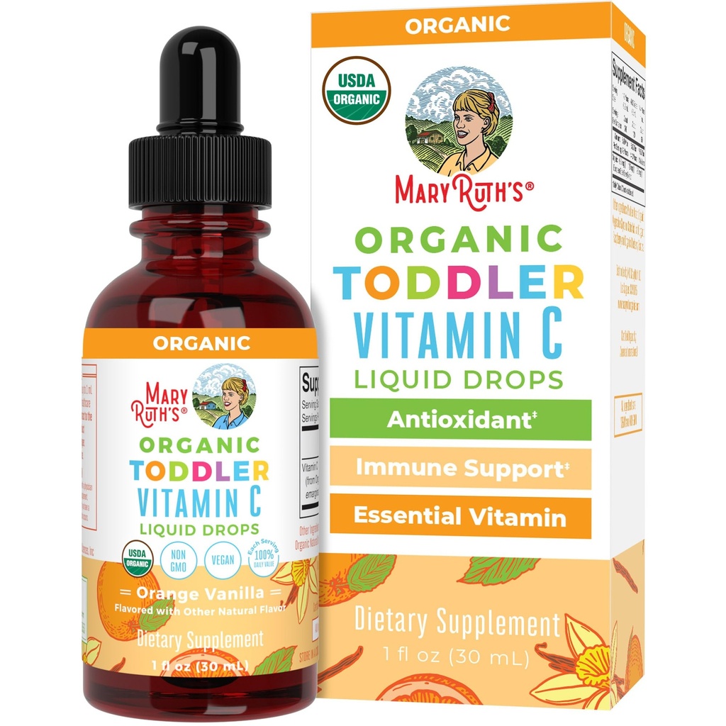 MARYRUTH'S Organic Toddler C Vitamīna pilieni Imunitātei 