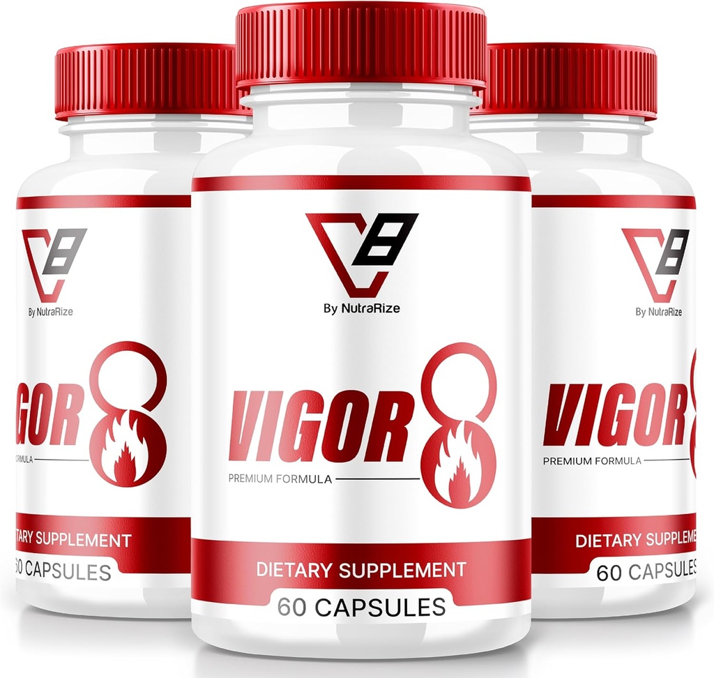 NutraRize (3 Pack) Vigor 8 vīriešiem, Vigor 8 tabletes Vīriešu uzlabojoša formula, Vigor 8 papildkapsulas Test Boost, Vigor8 Stamina Booster Reviews Horny Goat Weed Tongkat Ali (180 Capsules)