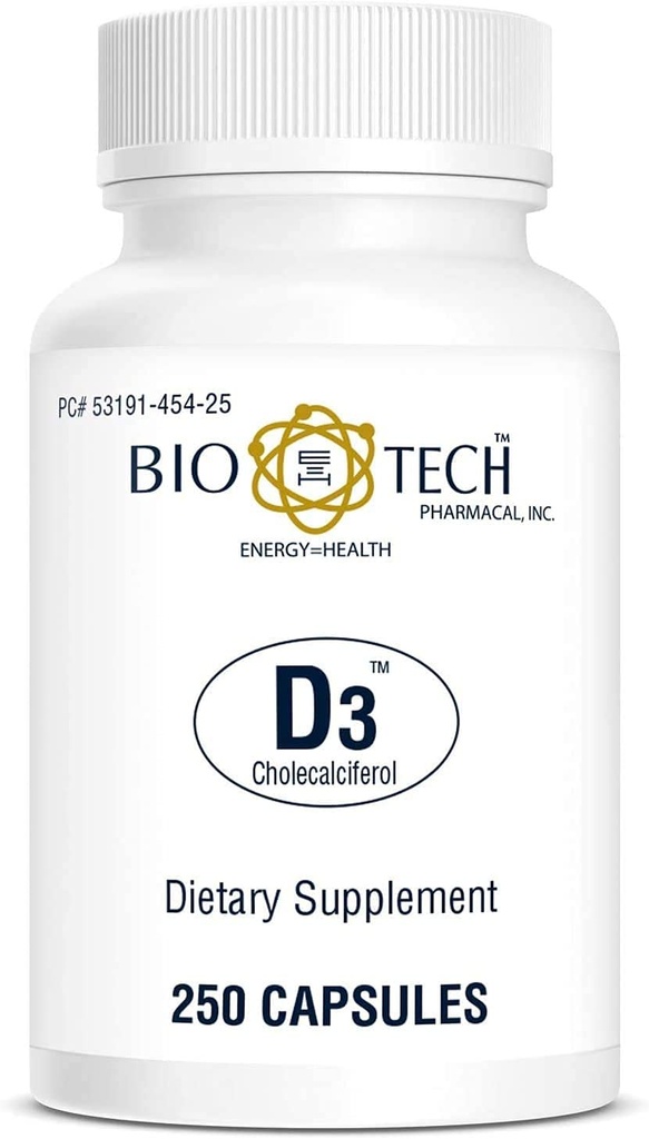 Bio-Tech Pharmacal vitamīns D3 (D3 1k SV, 250 SV)