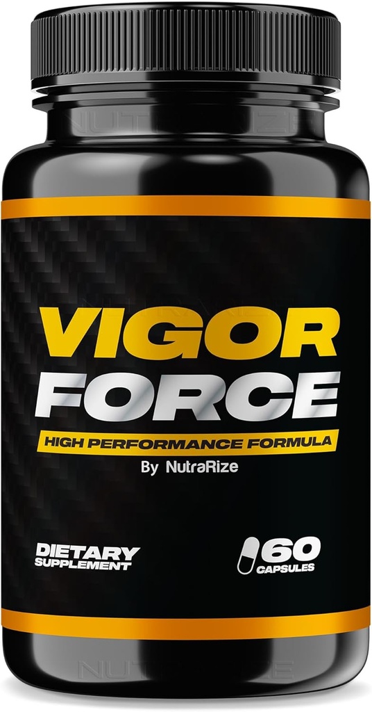 NutraRize Vigor spēks vīriešiem, augstas veiktspējas vīriešu kapsulas, visi dabas uztura papildinājums vispārējai veselībai un labsajūtu, Oficiālā tabletes 50 pārskats (60 kapsulas)