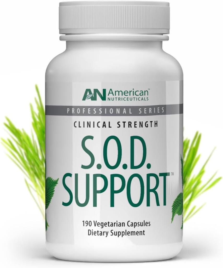 American Nutriceuticals – S.O.D. atbalsts – 190 kapsulas – atbalsts dabisko ražošanu Superoxide Dismutase – Iznīcina bezmaksas radikāļi, atbalsta intracelulārā detoksikācija un viegli norīšanas