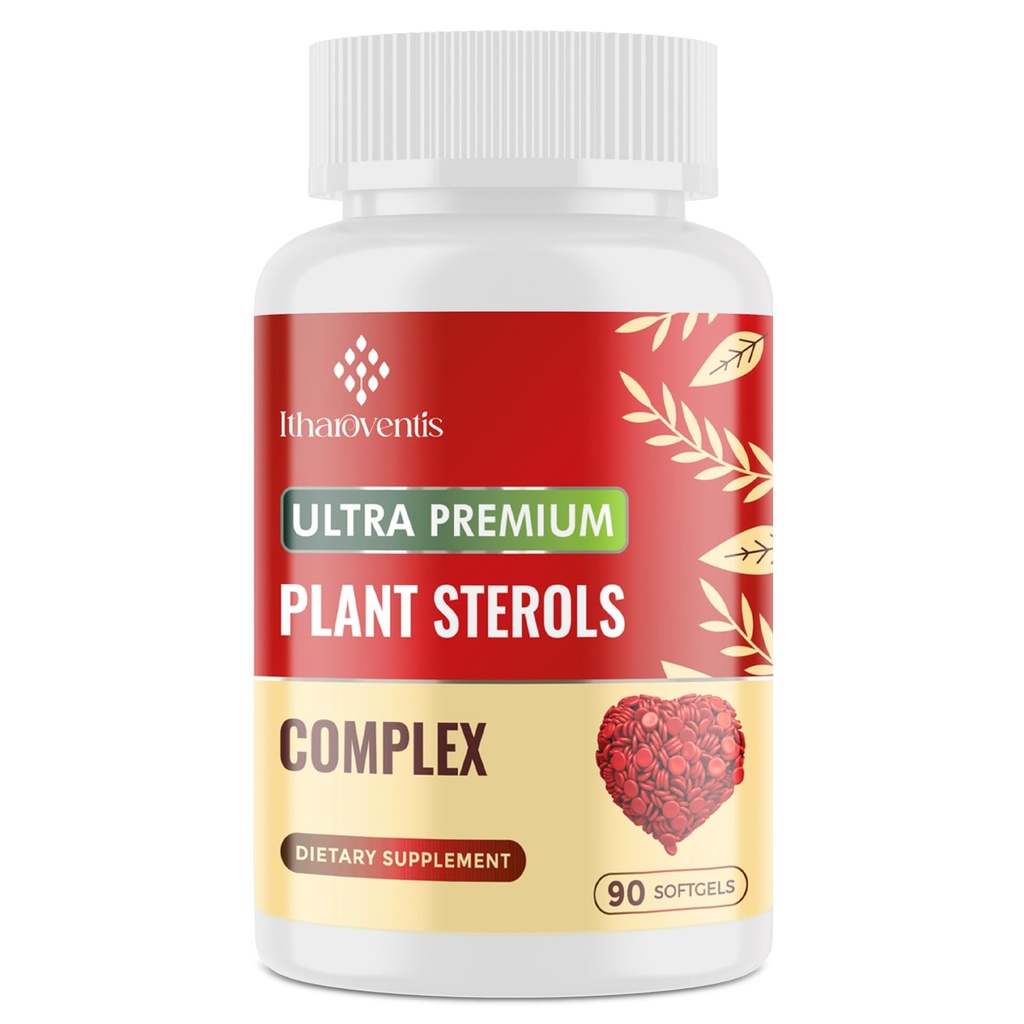 Holesterīna piedevas ar augu steroliem, niacīnu, sarkanajiem rauga rīsiem, Bergamotes, omega-3 un ķiplokiem - Advenced Absorbcijas formula - 90 softgeli