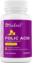 Safrels Folijskābe 1000 μg (1 mg) - B9-240 vitamīna tabletes, būtisks prenatāls un postnatāls vitamīns augļa attīstībai, sarkano asins šūnu ražošana, šūnu un nervu attīstība          - ne-GMO, vegans