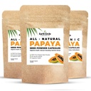 Papaijas sēklu pulvera kapsulas – spēcīgs papaīna papildinājums ar vitamīniem A, C, & E un enzīmiem gremošanas un zarnu veselībai – 360 mg/šķīdināšana – 60 veganu kapsulas iepakojumā (3, 90-180 dienu iepakojums)
