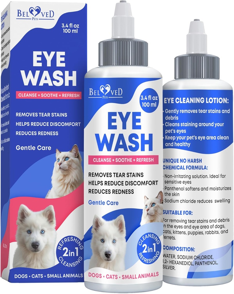 Suņi Acu pilieni un acu infekcija Ārstēšana suņiem un kaķiem – Soothe Infekcija un alerģija, Relieve Sausās acis & Rozā Acs, Pet Tear Stain Mazgāt un Tīrīt - Kitten Acu pilieni izdalījumi, Acu skalošana un pietvīkums