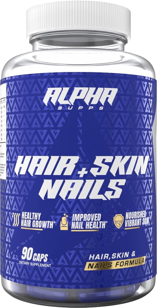 Alpha Supps Matu, ādas, un nagu papildinājums sievietēm - Vibrants HSN Veselības un stipruma ar biotīns, kolagēns, un vitamīni, lai atbalstītu matu augšanu, biezums, un ādas radiācija - 90 kapsulas